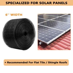 Prolee 100FT Solar Panel Bird/Critter Guard Anti-Rust with 100 Fastener Clips Rooftop Solar Panel Bird Wire Screen, Removable Without Damage (6 Inch x 100 Feet)