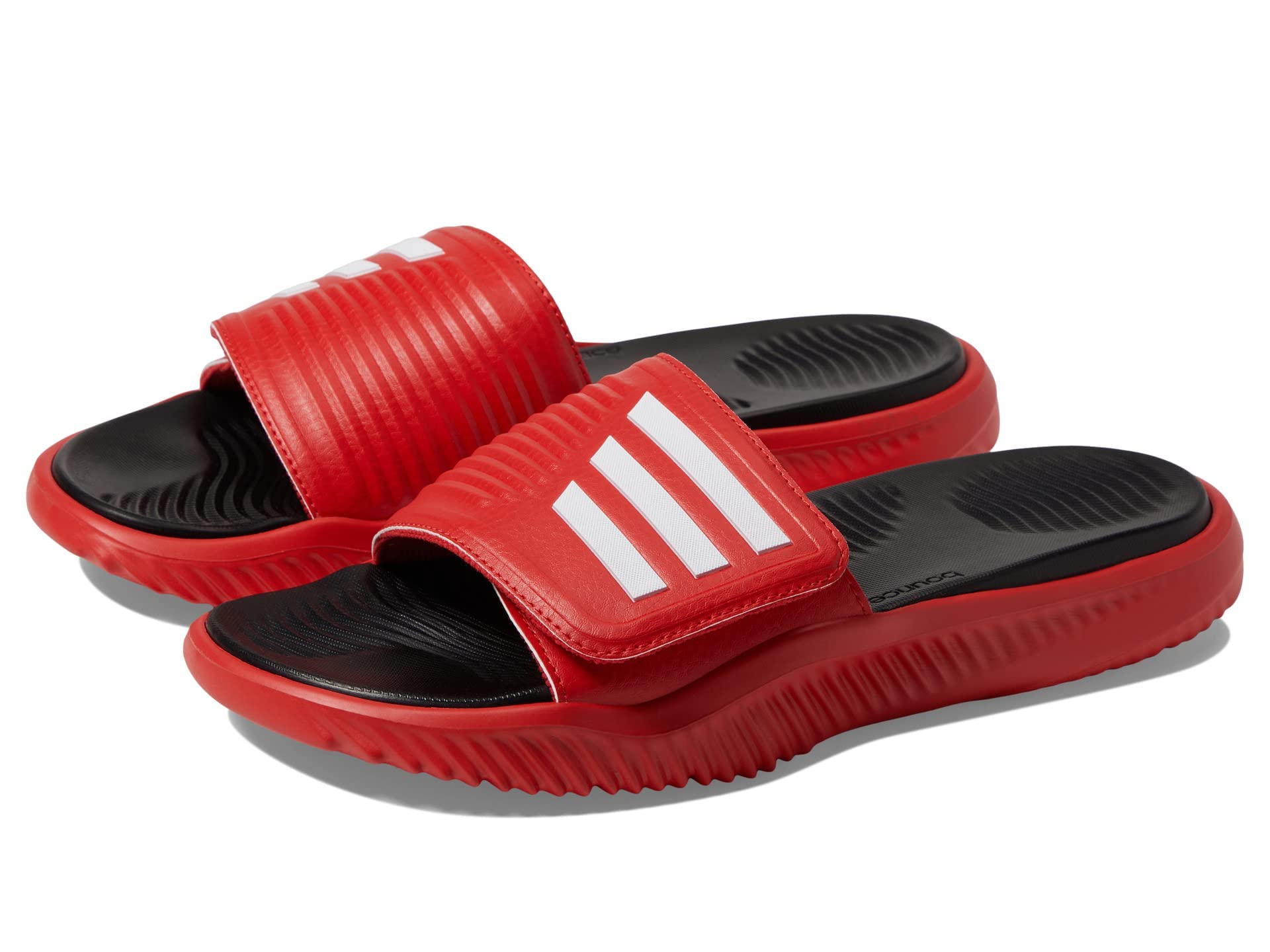 adidas Unisex Alphabounce 2.0 Slides Sandal, Vivid Red/White/Black, 9 US Men