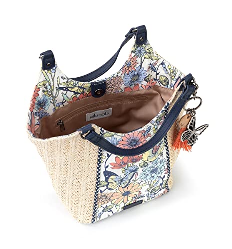 Sakroots Roma Straw Small Shopper, Multi in Bloom