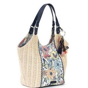 Sakroots Roma Straw Small Shopper, Multi in Bloom