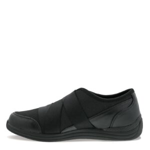 drew aster womens cross strap comfort shoe, black combo,9.5 wide (d)