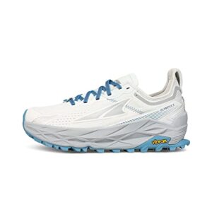 altra women's olympus 5 trail running shoe white/blue