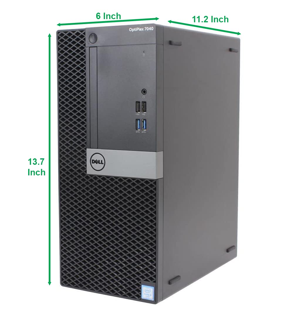 Dell OptiPlex 7040 Tower Computer Desktop PC, Intel Core i5-6500 3.20GHz Processor, | 8GB Ram, 256GB SSD | HDMI, AMD Radeon RX-550 4GB Graphics, Wireless WiFi, Windows 10 (Renewed)