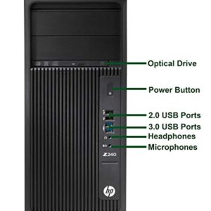 HP Z240 Tower Computer Desktop PC, Intel Core i5-6500 3.20GHz Processor, | 8GB Ram, 128GB SSD + 2TB HDD |HDMI, AMD Radeon RX-550 4GB Graphics, Wireless WiFi, Windows 10 (Renewed)