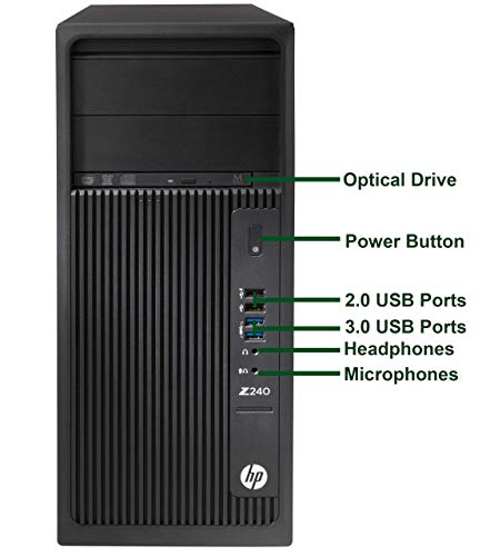 HP Z240 Tower Computer Desktop PC, Intel Core i5-6500 3.20GHz Processor, | 8GB Ram, 128GB SSD + 2TB HDD |HDMI, AMD Radeon RX-550 4GB Graphics, Wireless WiFi, Windows 10 (Renewed)