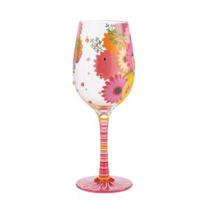 Enesco Designs by Lolita Best Sister Ever Hand-Painted Artisan Wine Glass, 15 Ounce, Multicolor