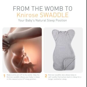 Knirose 3-Way Wearable Swaddle Blankets Sleep Sack with Arms Up Self-Soothing, Easy Diaper Changing Sleeping Bag for Baby Boy Girl Newborns Transitions to Arms-Free Calms Startle Reflex Better Sleep