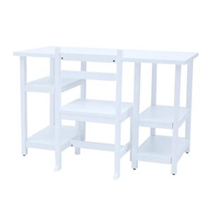 fantasy fields wooden desk and chair set with storage shelves with a modern design for students and crafters, white