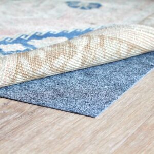 rugpadusa - dual surface - 4'x6' - 1/10" thick - felt and rubber - low profile non-slip rug pad - made in the usa