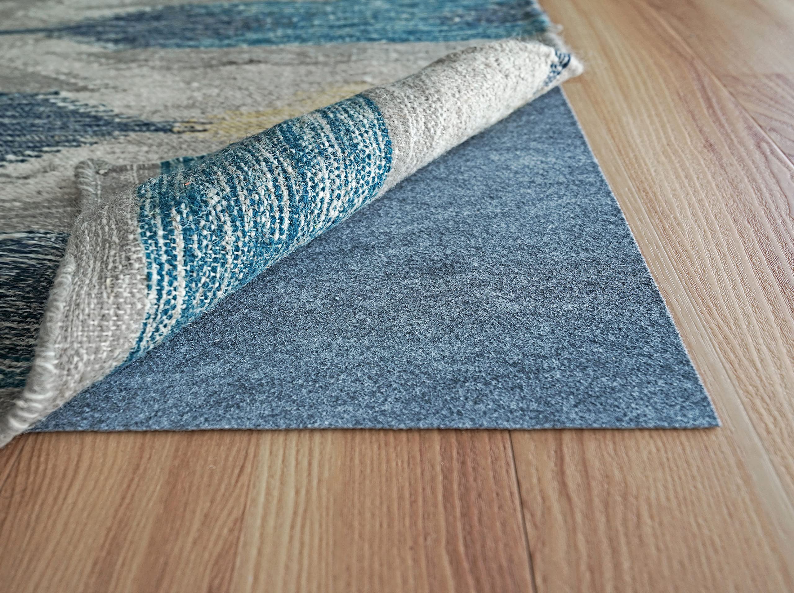 RUGPADUSA - Dual Surface - 4'x6' - 1/10" Thick - Felt and Rubber - Low Profile Non-Slip Rug Pad - Made in The USA