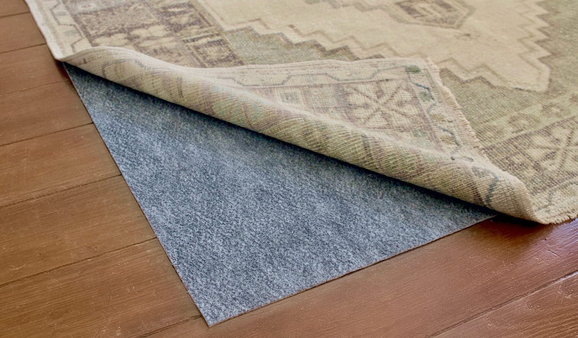 RUGPADUSA - Dual Surface - 4'x6' - 1/10" Thick - Felt and Rubber - Low Profile Non-Slip Rug Pad - Made in The USA