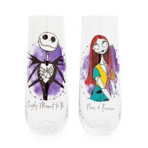 Silver Buffalo The Nightmare Before Christmas Jack and Sally Stemless Fluted Glasses | Set of 2