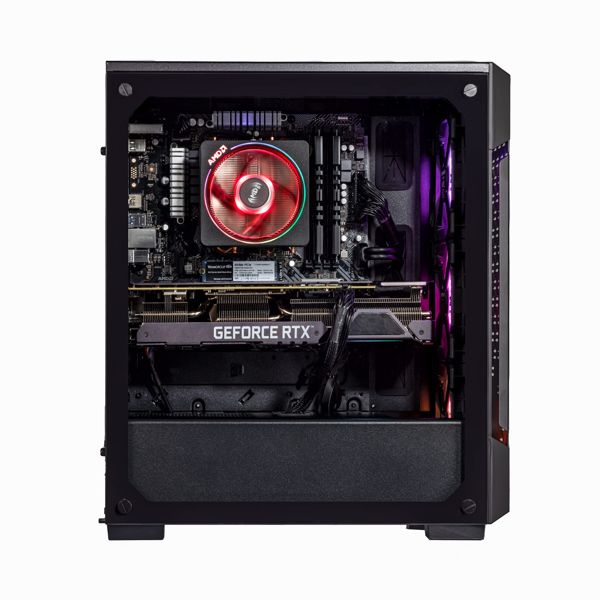 Velztorm Fultix Custom Built Gaming Desktop PC (AMD Ryzen 5-5500 6-Core, GeForce RTX 3070 8GB, 32GB DDR4, 512GB PCIe SSD + 2TB HDD (3.5), RGB Fans, 650W PSU, AC WiFi, Bluetooth, Win 11 Pro)