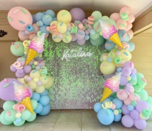 pastel balloons garland arch kit 143pcs macaron rainbow balloons birthday party background decoration girl baby shower donuts ice cream party supplies pink blue green balloons