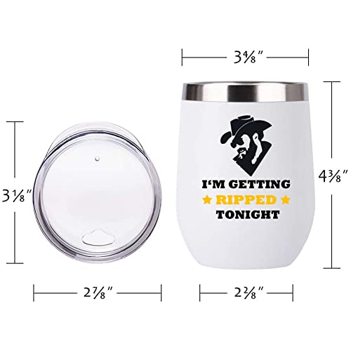 ATHAND Funny Mug Gifts For Men Dad Tv Show Merchandise Adult Humor Gift For Him Husband 12oz Wine Tumbler With Lid Stainless Steel Coffee Mug Cup (I‘M Getting Ripped Tonight)