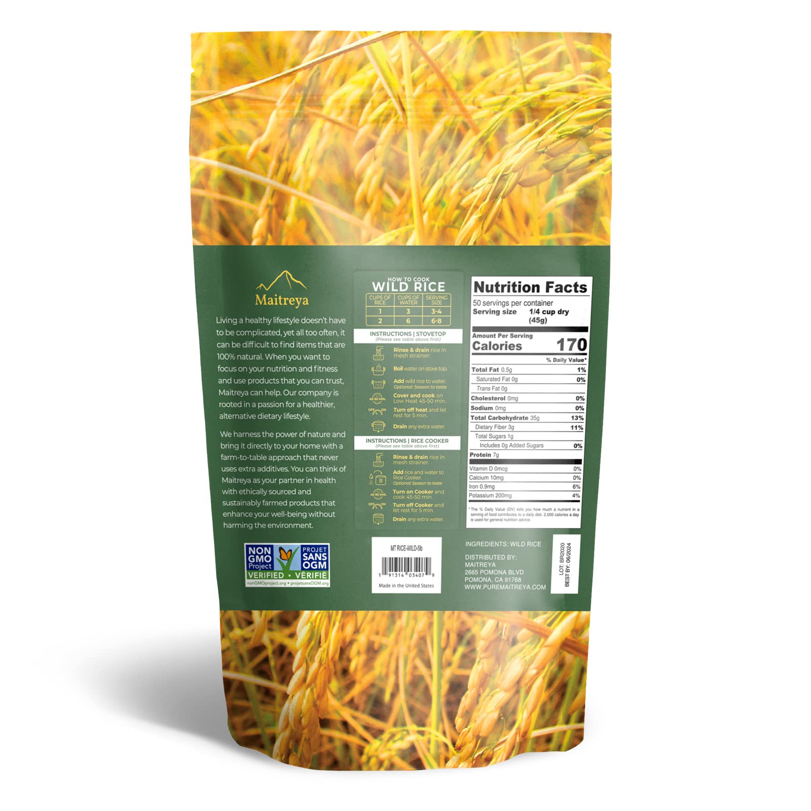 100% All Natural NON-GMO Minnesota Wild Rice 5lbs