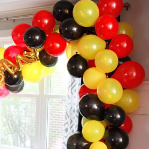 BBeitoo Red Black Yellow Confetti Balloons 85Pcs Cartoon Balloons Garland Kit Party Balloons Decoration Easy Use Suitable for Themed Parties, Kids Birthdays, Baby Showers, Holiday Parties