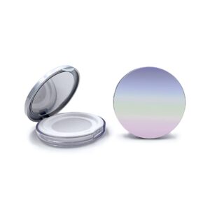 beaupretty empty makeup case 2pcs empty plastic loose container loose compact case makeup case with puff, mirror and net sifter cosmetics box