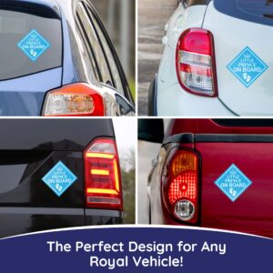 Super Cute, Elegant 4.5in Prince on Board Sticker 1pk. Bright Blue Diamond Newborn Caution Car Bumper Decals. Premium Vinyl Baby Safety Warning Label for Vehicles, Trucks, Automobiles, Cars, Vans