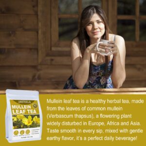 Jarteela - Mullein Leaf Tea Bags - 3g/Bag X 40 - Premium Compressed Dried Mullein Herbs For Easily Extracting & Great Flavor - Non-GMO - Caffeine-free