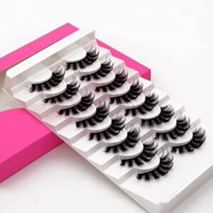 beautykaisen 8Pair 3D False Eyelashes Cross Fluffy Natural Look PACK Volume Fluffy Natural Faux Mink Lashes(3D999 DRAK PINK) 8pair-3D999 8pair-3D999 0