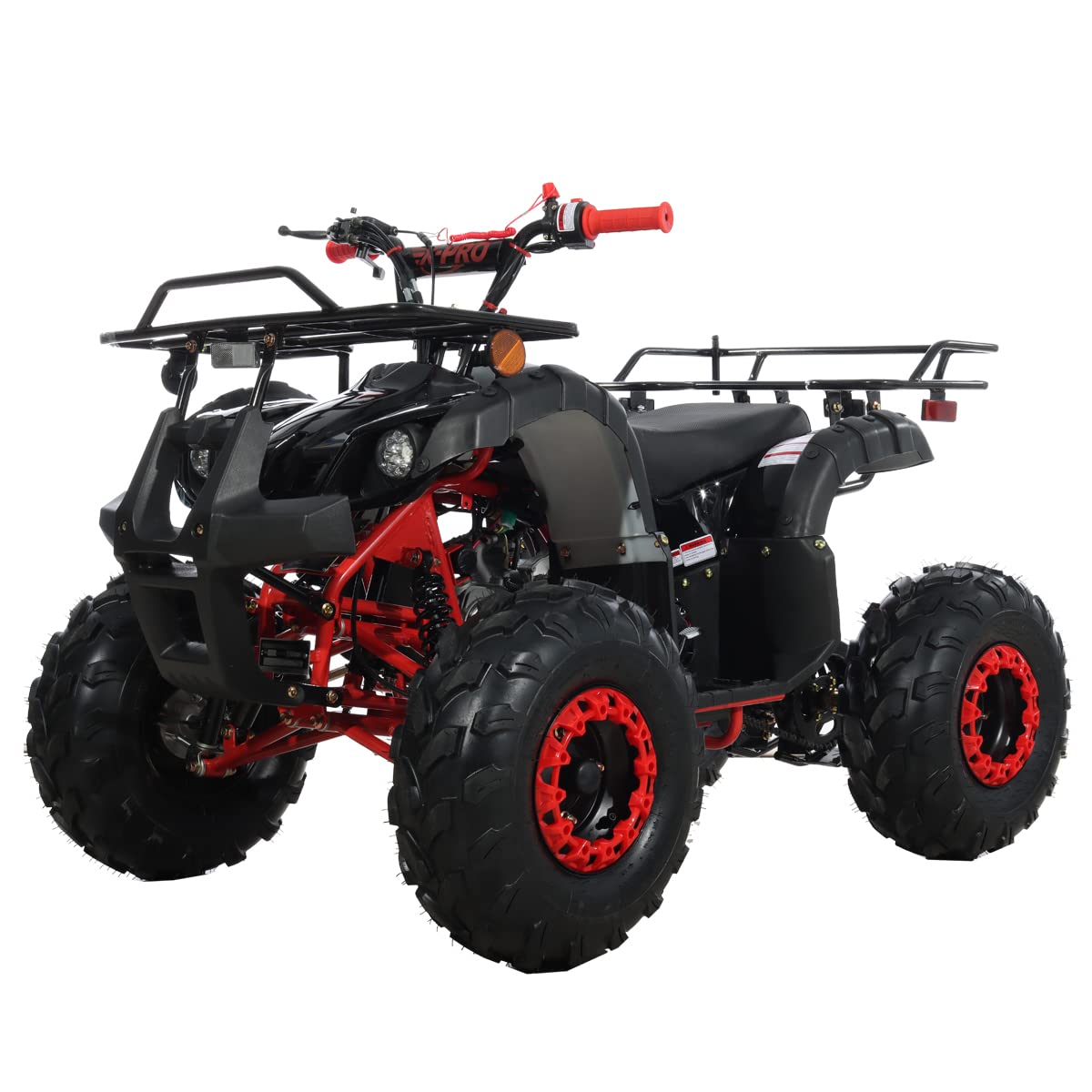 X-PRO 125cc ATV 4 Wheels Quad 125 ATV Quads with LED Lights, Big 19"/18" Tires! (Spider Red, Factory Package)