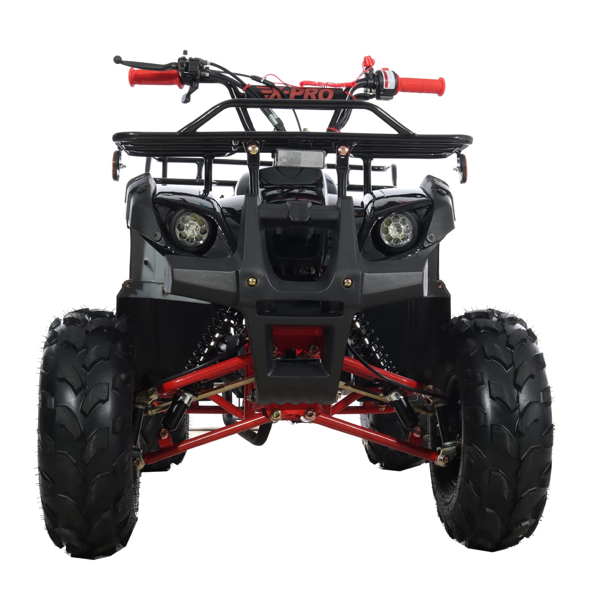 X-PRO 125cc ATV 4 Wheels Quad 125 ATV Quads with LED Lights, Big 19"/18" Tires! (Spider Red, Factory Package)