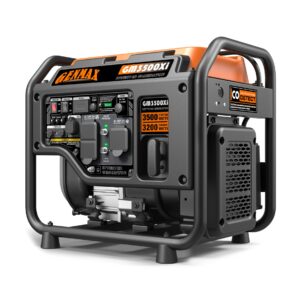 GENMAX GM3500Xi Open Frame RV Ready Inverter Generator-3500 Peak Watts-Gas Powered，Quiet Technology, EPA Compliant