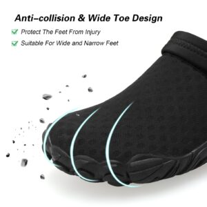 Besroad Portable Outdoor Summer Beach Walking Fashion Sneakers Althletic Water Shoes for Men Women Black 9.5 Women/8 Men