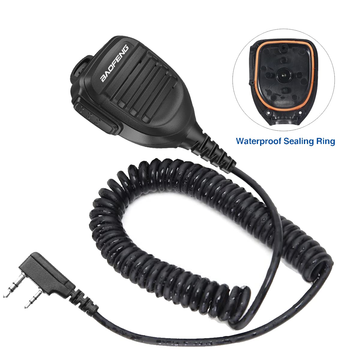 BaoFeng Microphone Walkie Talkie Speaker Mic Remote K Head Police Shoulder Mic for Baofeng BF-F8HP UV-5R 5RM UV-21R K5PLUS GM-15 Pro UV-5G Plus GM-5RH UV-17R TIDRADIO TD-H3 TD-H8 Quansheng UV-K5