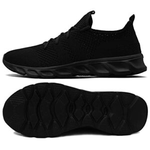 L LOUBIT Women's Running Shoes Breathe Mesh Tennis Sneakers Lace Up Lightweight Walking Shoes Black 7