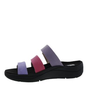 drew sawyer womens hook and loop comfort sandal, purple combo,10 wide (d)