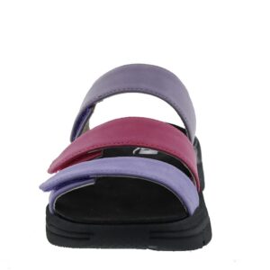 Drew Sawyer Womens Hook and Loop Comfort Sandal, Purple Combo,10 Wide (D)