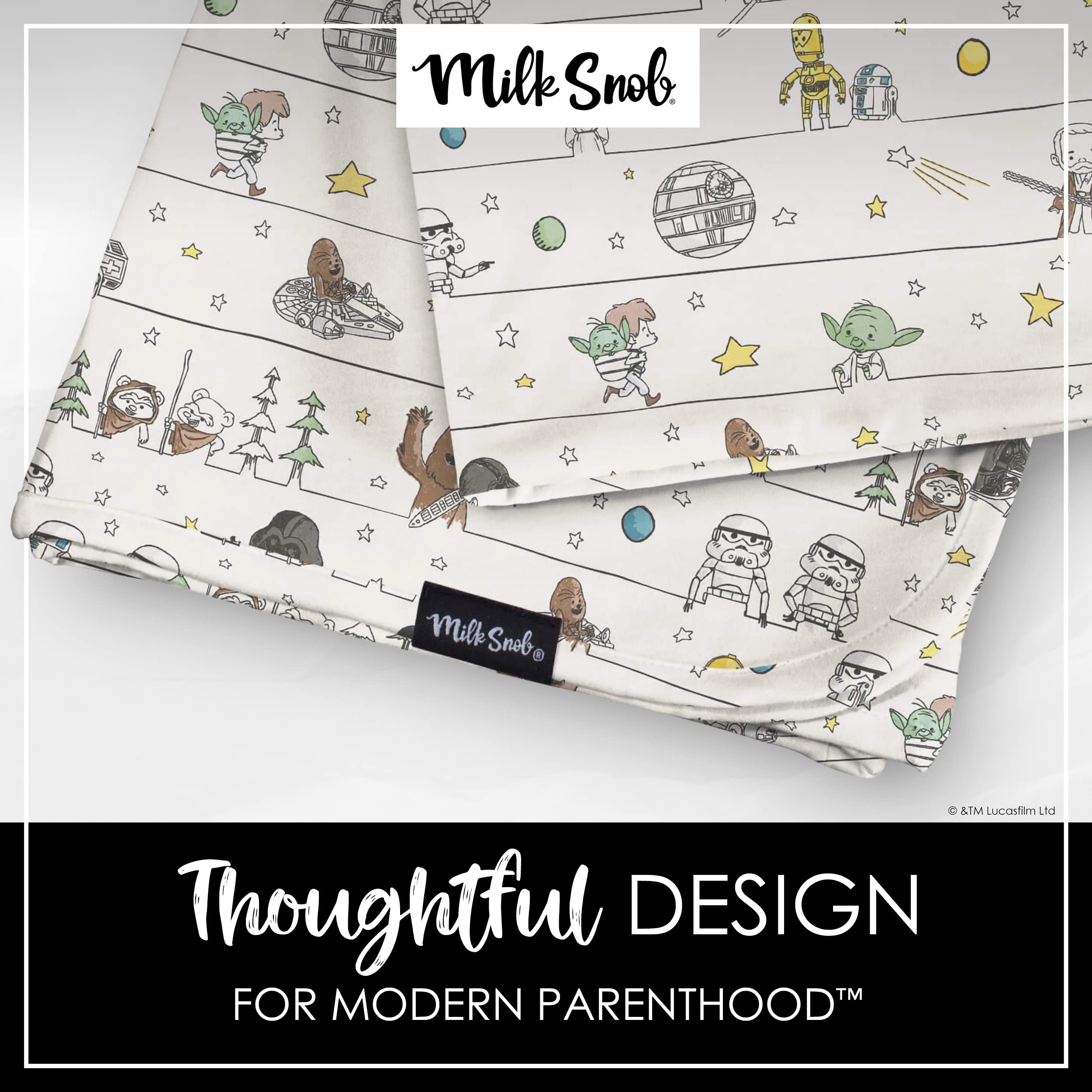 Milk Snob Star Wars Baby Blanket, Precious Padawans - Super Soft, Weighted, Dual Layer - Newborn Swaddle, Security Blanket, Nursery Room Toddler Bed Essentials, Premium Rayon Blend, 35x35