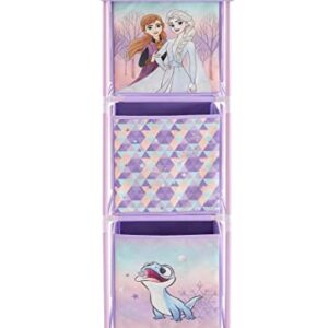 Idea Nuova Disney Frozen 3 Tier Fabric Storage Organizer with 3 Cubes and Removable Lid