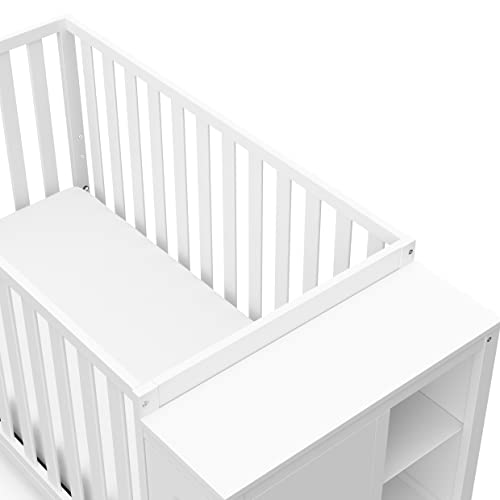 STORKCRAFT Malibu Customizable Convertible Crib (White) – GREENGUARD Gold Certified, Crib with Storage Drawers, Converts to Toddler Bed, Fits Standard Full-Size Crib Mattress