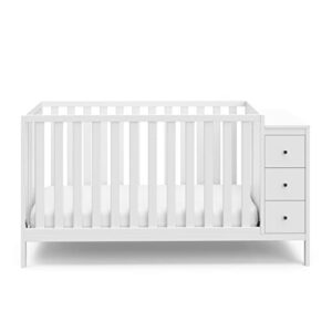 STORKCRAFT Malibu Customizable Convertible Crib (White) – GREENGUARD Gold Certified, Crib with Storage Drawers, Converts to Toddler Bed, Fits Standard Full-Size Crib Mattress