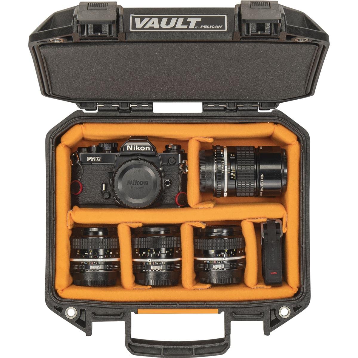 Pelican Vault - V100 Multi-Purpose Hard Case with Padded Dividers for Camera, Drone, Equipment, Electronics, and Gear (Black)