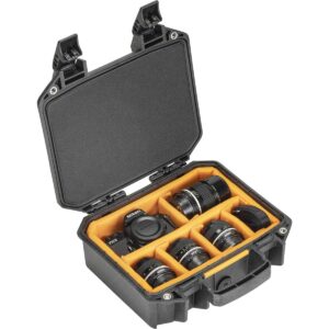 Pelican Vault - V100 Multi-Purpose Hard Case with Padded Dividers for Camera, Drone, Equipment, Electronics, and Gear (Black)