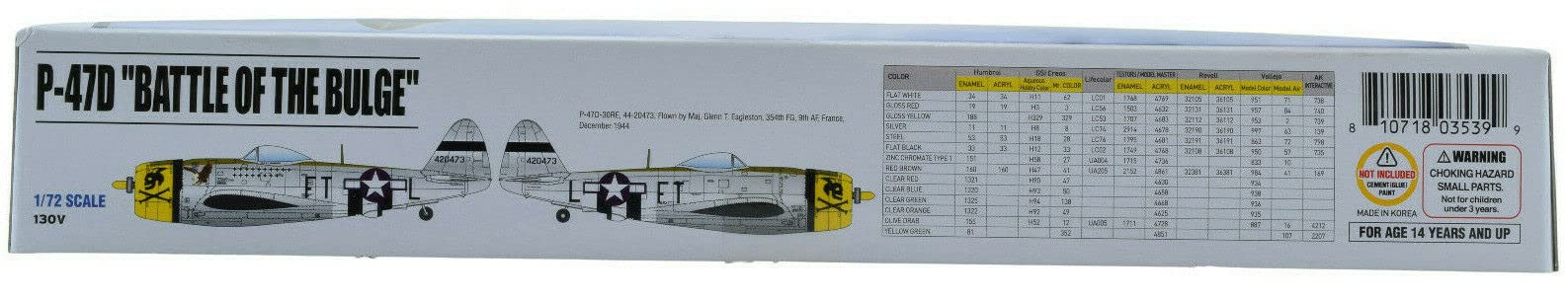 Premium Hobbies P-47D Battle of The Bulge 1:72 Plastic Model Airplane Kit 130V