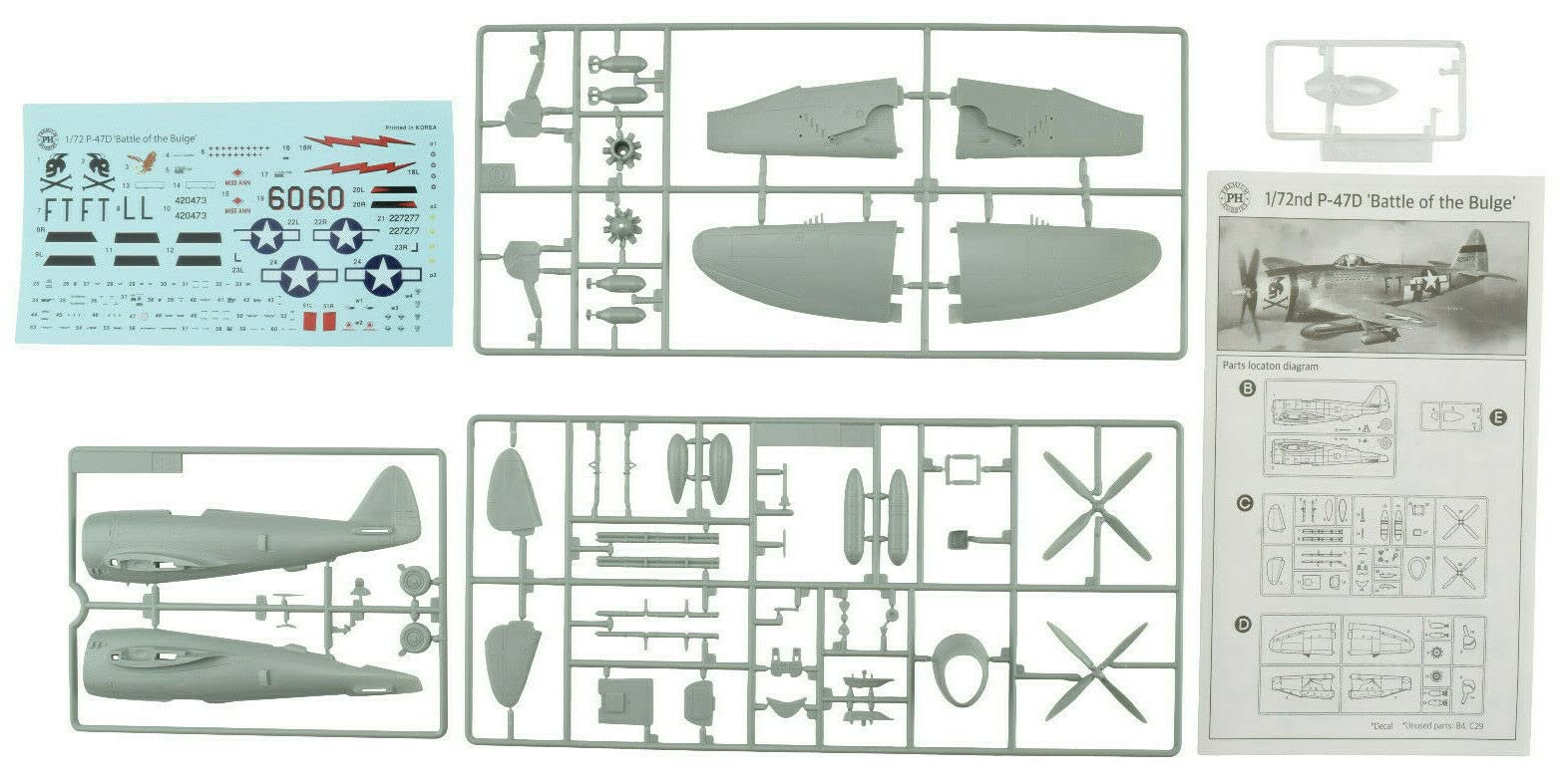 Premium Hobbies P-47D Battle of The Bulge 1:72 Plastic Model Airplane Kit 130V