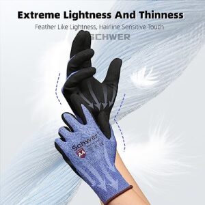 Schwer AIR-SKIN Cut Resistant Gloves AR3900 with Extreme Lightweight & Thin, Level 5 Wire Metal Gloves for Refined Work, Touch-screen, Fiberglass-free, 3D-Comfort Fit, Breathable, 1 Pair, M