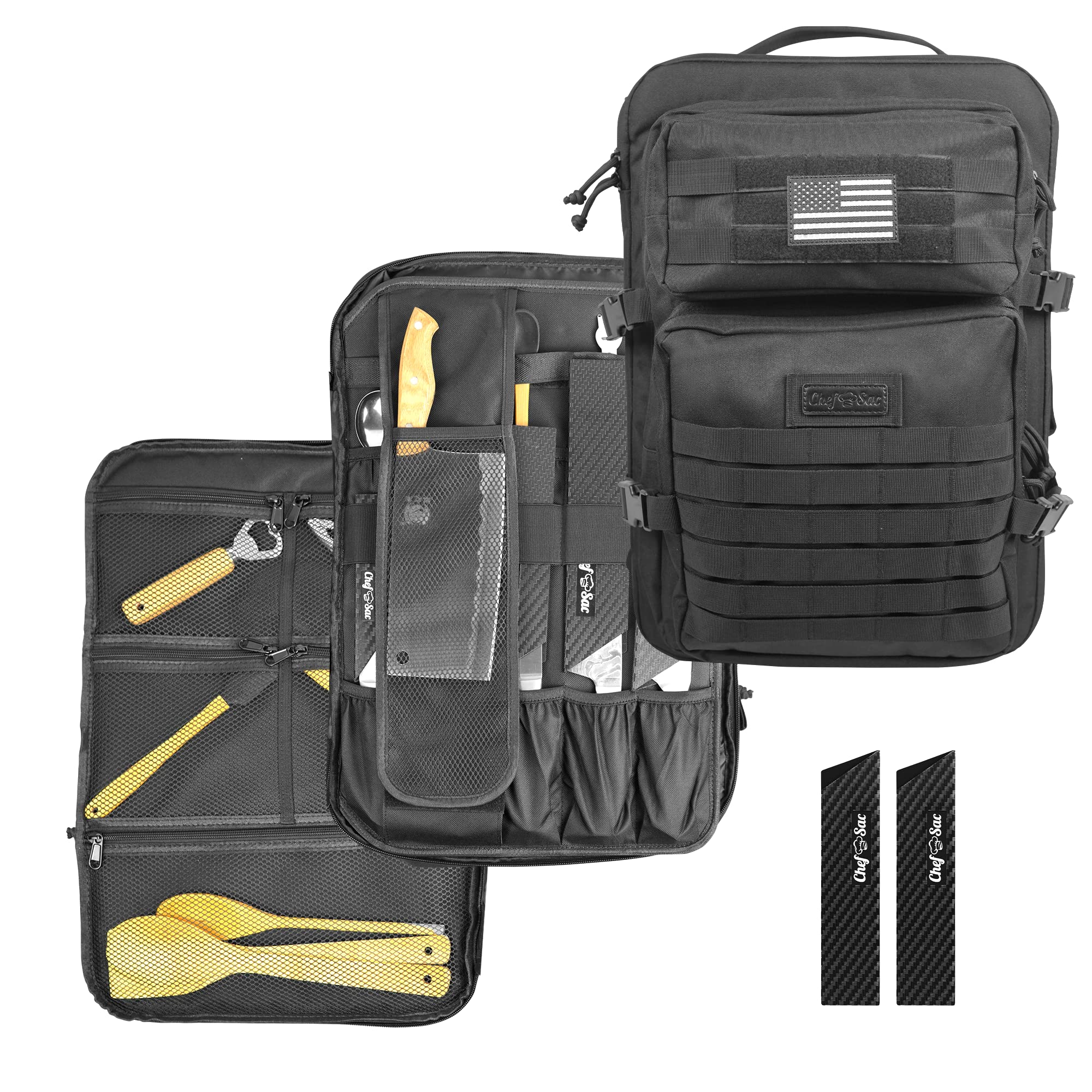 Chef Sac Tactical Backpack with 2-Pack Knife Guards (8.5") Included