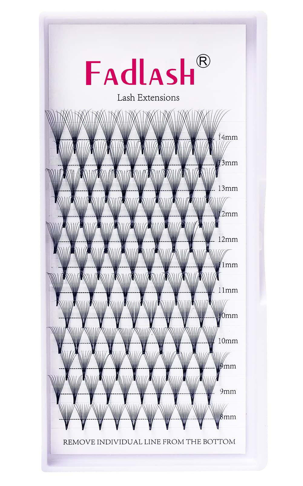 Premade Fans Eyelash Extensions 10D Lash Extensions Premade Fans 0.05 0.07 Thickness Pre Fanned Volume Lash Extensions C D Curl by FADLASH (10D-0.07-D, Mix 8-14mm)