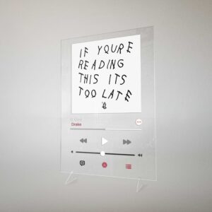 unnamed drake - if you’re reading this it’s too late acrylic poster customize your poster print any album cover or your photo and add your favourite song and artist custom (5.8 x 8.3 inch)