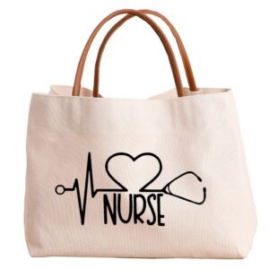 kifasyo nurse tote bag nurse gifts rn nursing bag for work, shopping, beach, travel
