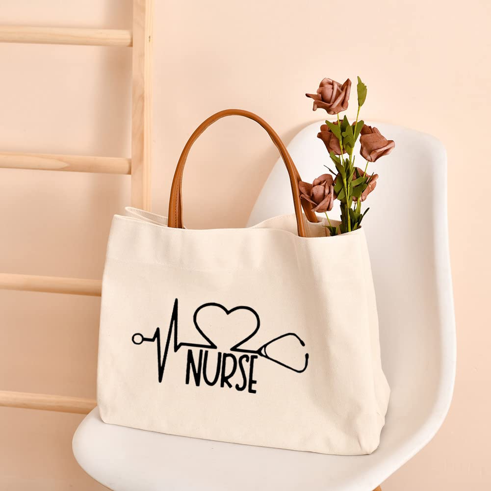 kifasyo Nurse Tote Bag Nurse Gifts RN Nursing Bag for Work, Shopping, Beach, Travel