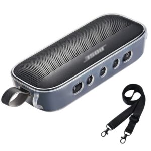 seracle crystal clear cover carrying case compatible with bose soundlink flex bluetooth portable speaker (transparent)