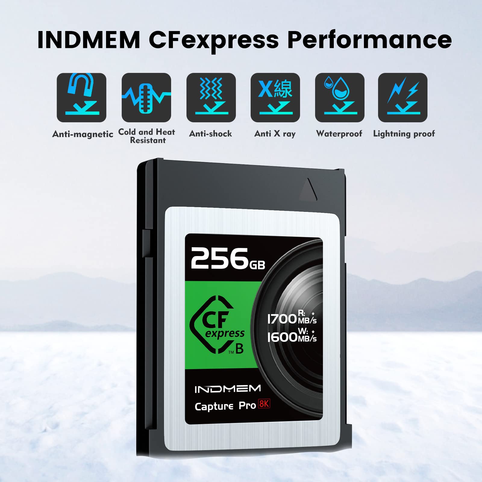 256GB CFexpress Type B Memory Card, Raw 4K/8K Video Recording,up to 1700MB/s Read, 1600MB/s Write, Compatible with Nikon Z6/Z7/D6,Canon EOS-1DXMark III/EOS-R5,Panasonic S1/S1R,DJI Ronin 4D