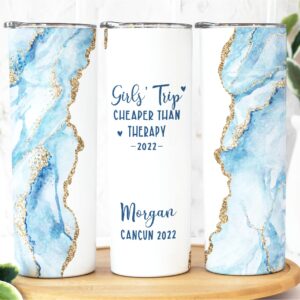 AVITO Personalized Girls Trip Tumbler, 20 oz, Cheaper Than Therapy, Girls Weekend Gift, Girls Trip Tumbler, Girls Getaway, Girls Vacation, Girls Weekend Cheaper than Therapy